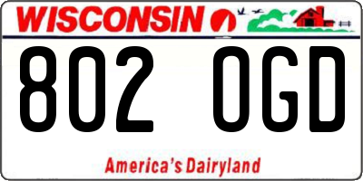 WI license plate 802OGD