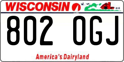 WI license plate 802OGJ
