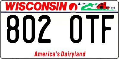 WI license plate 802OTF
