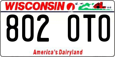 WI license plate 802OTO