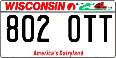 WI license plate 802OTT