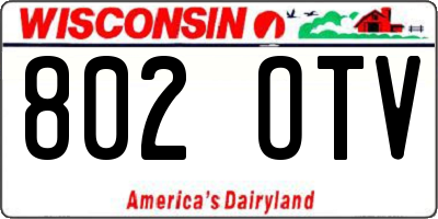 WI license plate 802OTV