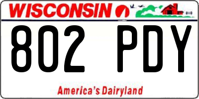 WI license plate 802PDY