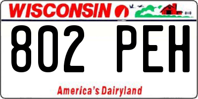 WI license plate 802PEH