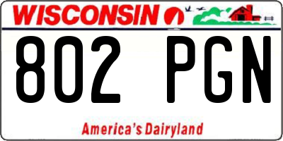 WI license plate 802PGN
