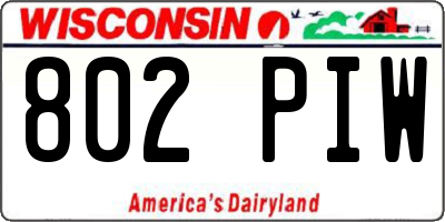 WI license plate 802PIW