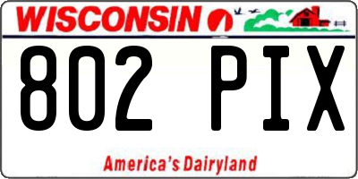 WI license plate 802PIX