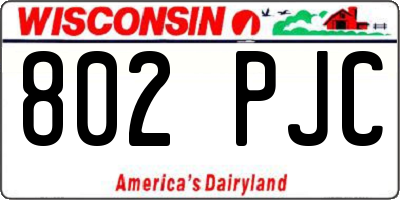 WI license plate 802PJC