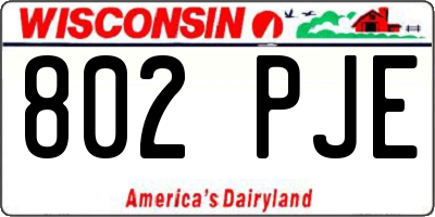 WI license plate 802PJE