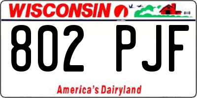 WI license plate 802PJF