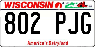 WI license plate 802PJG