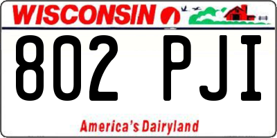 WI license plate 802PJI
