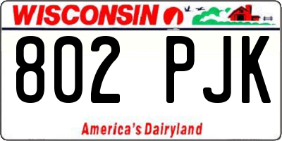 WI license plate 802PJK