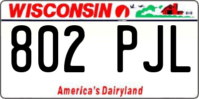 WI license plate 802PJL