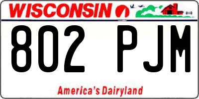 WI license plate 802PJM