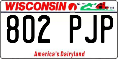 WI license plate 802PJP