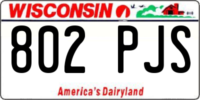 WI license plate 802PJS