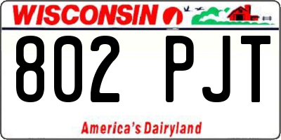 WI license plate 802PJT