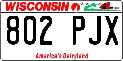 WI license plate 802PJX