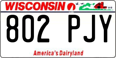 WI license plate 802PJY