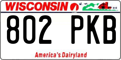 WI license plate 802PKB