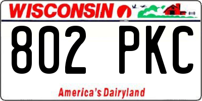 WI license plate 802PKC