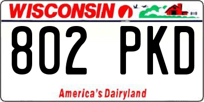 WI license plate 802PKD