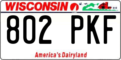WI license plate 802PKF