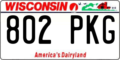 WI license plate 802PKG