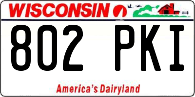 WI license plate 802PKI