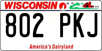 WI license plate 802PKJ