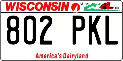 WI license plate 802PKL