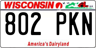 WI license plate 802PKN