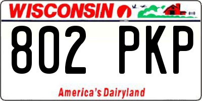 WI license plate 802PKP