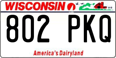WI license plate 802PKQ