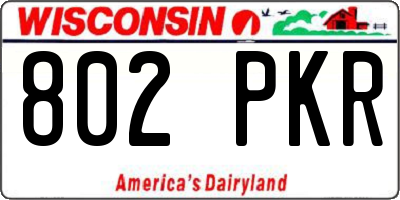WI license plate 802PKR