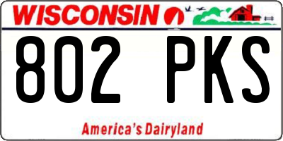WI license plate 802PKS