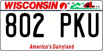 WI license plate 802PKU