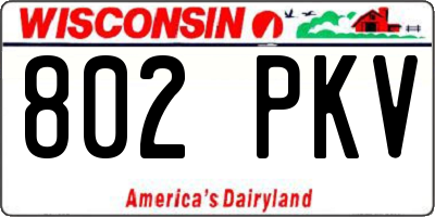 WI license plate 802PKV