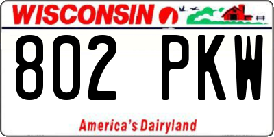 WI license plate 802PKW