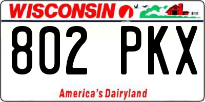 WI license plate 802PKX