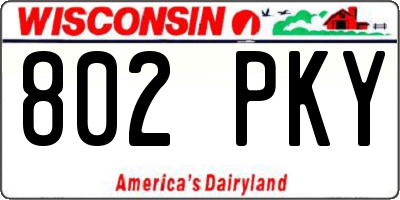 WI license plate 802PKY