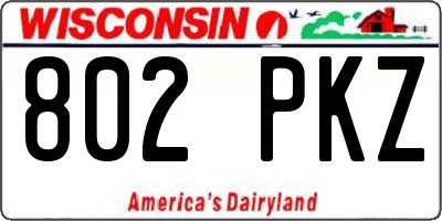 WI license plate 802PKZ