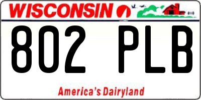 WI license plate 802PLB