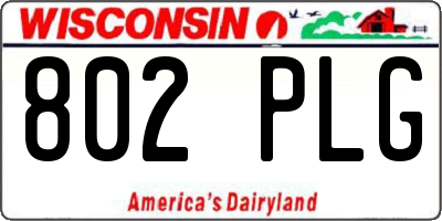 WI license plate 802PLG