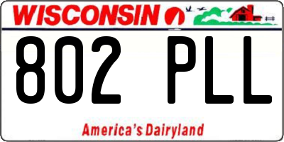 WI license plate 802PLL