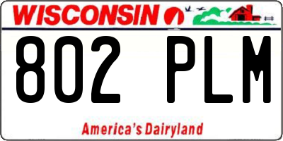 WI license plate 802PLM