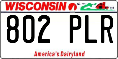 WI license plate 802PLR