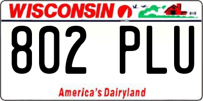 WI license plate 802PLU