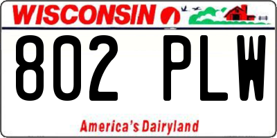 WI license plate 802PLW